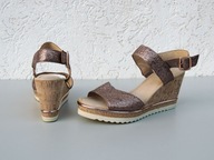 Złote skórzane sandały *GABOR* roz 7,5 (40,5) Raz założone