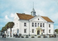 NIDZICA - RATUSZ - SIEDZIBA PREZYDIUM MIEJSKIEJ RADY NARODOWEJ - MOTOCYKL