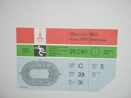 XXII Letnie IGRZYSKA OLIMPIJSKIE MOSKWA 1980 bilet PIŁKA NOŻNA 25.07.1980