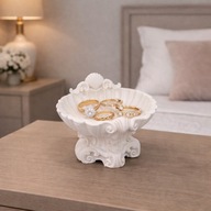 Mała muszla dekoracyjna – elegancka podstawka / organizer / biała