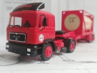 ~*~ ORYGINALNY HERPA..MAN F90..Z NACZEPĄ I TANKKONTENEREM 20 FT...HOYER ~*~