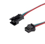 Komplet ZŁĄCZE Wtyczka z kablem +Gniazdo z kablem JST SM 3-PIN led RGB 15cm