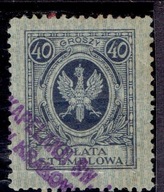 OPŁATA STEMPLOWA 40 gr kas FIOLETOWY KRAKÓW