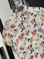 J Next biała typ hawajski kolorowe kwiaty ptaki owady bawełna