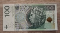100 zł 2012 seria AL stan 1 (UNC)