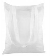 Biała torba na zakupy 38x42 cm z długim uchwytem poliestrowa