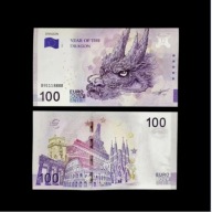 Kolekcjonerski Banknot Pamiątkowy 100 Euro Souvenir Rok Smoka Smart UNC UV