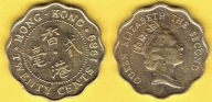 Hong Kong 20 Cents 1989 r.
