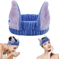 Opaska Kosmetyczna na Głowę do Włosów z Uszami Niebieska