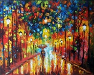 Bogusław Potera obraz olejny płótno DESZCZOWO