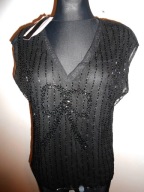 NEXT cudna bluzka w koraliki czarna 36 NOWA