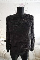 SWETER PUCHATY WŁOCHATY FUTERKOWY MATOWY AKSAMITNY MIĘCIUTKI VINTAGE MIŚ