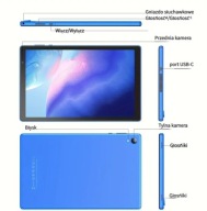 Tablet+etui 10.1” Android 14 | 4 GB RAM|32 GB + microSD |Wi-Fi 6 |6000 mAh