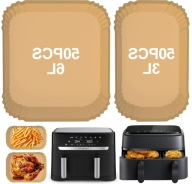 PAPIER DO AIRFRYER 100 SZT WKLAD DO PIECZENIA 6L 3L DWIE SZUFLADY OKRAGLY