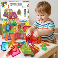 Klocki magnetyczne Stator zestaw 130 elementów dla dzieci 3 lata +