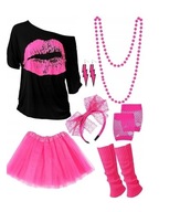 Strój Neonowy KIss Disco Lata 80 90 / Kostium Strój Karnawałowy / XL