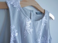 Sukienka szaro-biała EMO koronkowa 36