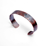 Bransoleta z czystej miedzi. Kuta i czerniona.