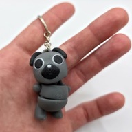 Brelok Szary Piesek 3D Druk 3D | Zawieszka do Kluczy i Plecaka