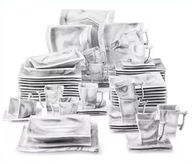 Zastawa serwis obiadowy porcelana MALACASA FLORY marmur 30szt / 6 osób