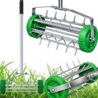 AERATOR WERTYKULATOR RĘCZNY do aeracji trawnika NA KÓŁKACH KOLCE + TRZONEK