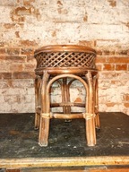 Stary taboret wiklinowy PRL vintage