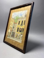 AKWARELA ARCHITEKTURA ANGIELSKA RAMA ARCO @ SZKLONY ANTYK #456