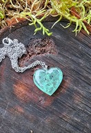 Błękitne serce z żywicy z dmuchawcami