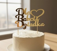 TOPPER NA TORT DLA BABCI I DZIADKA DEKORACJA