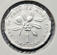 *JAMAJKA [0313]*1 cent 1991 Elżbieta II, Kwiaty, Herb Jamajki UNC Holder