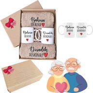 RĘCZNIK KUBEK ZESTAW NA DZIEŃ BABCI I DZIADKA DLA DZIADKÓW PREZENT Z HAFTEM