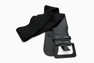 Czarny szeroki pasek do talii elastyczny lakierowane detale S/M