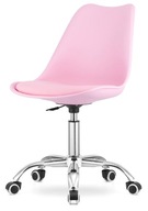 Krzesło obrotowe Lugano różowe na kółkach fotel nowoczesny