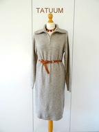 TATUUM DZIANINOWA BEŻOWA SUKIENKA M