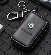 SKODA ETUI NA KLUCZYK BRELOK BRELOCZEK SKÓRA CHROM