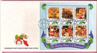 Guernsey Wlk.Brytania 1997 FDC +INFO ark. Christmas Teddy Bear pluszowy miś