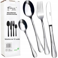 ZESTAW SZTUĆCÓW STALOWYCH SERWIS OBIADOWY 48el SZTUĆCE STAL NIERDZ. 12 OSÓB