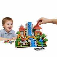 MAGNETYCZNE KLOCKI KONSTRUKCYJNE EDUKACYJNE ZESTAW 3D DIY 128 EL.