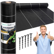 AGROTKANINA LINAREM 1,1M X 50M CZARNA 135G/M² + KOŁKI DO OGRODU DO OWOCÓW