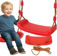 HUŚTAWKA SIEDZISKOWA PLASTIKOWA DLA DZIECI DO DOMU OGRODU CZERWONA