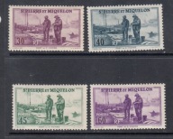 kol. franc. St, PIERRE et MIQUELON Mi 178,199-201 RYBACY z 1938/1939