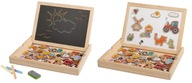 2w1 Drewniana tablica do pisania magnetyczne puzzle farma 89 el.