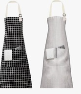 ZESTAW 2 REGULOWANE FARTUCHY KUCHENNE TRWAŁY KOLOR KUCHNIA KAWIARNIA 71X66