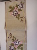 KILIM BIEŻNIK SERWETKA LNIANY SKANDYNAWSKI KWIATY HAFTOWANY