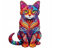 PUZZLE DREWNIANE DLA DOROSŁYCH - KOT UKŁADANKA EDUKACYJNA ROZMIAR: S