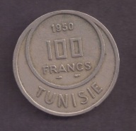 Tunezja - Kolonia Francuska - 100 Frank 1950 rok