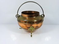 PIEKNA STARA DUZA WAZA DONICZKA MIEDZIANA MOSIEZNA SYGNOWANA