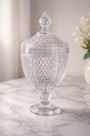 DUŻA SZKLANA BOMBONIERA PRL ,,CRYSTAL"