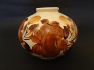 Wazon ręcznie malowany Koło, fajans, PRL, vintage, ZF Koło