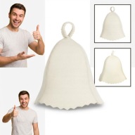 CZAPKA SAUNA FILCOWA WEŁNA ECRU S-XXL DO SAUNY OCHRONNA AKCESORIA